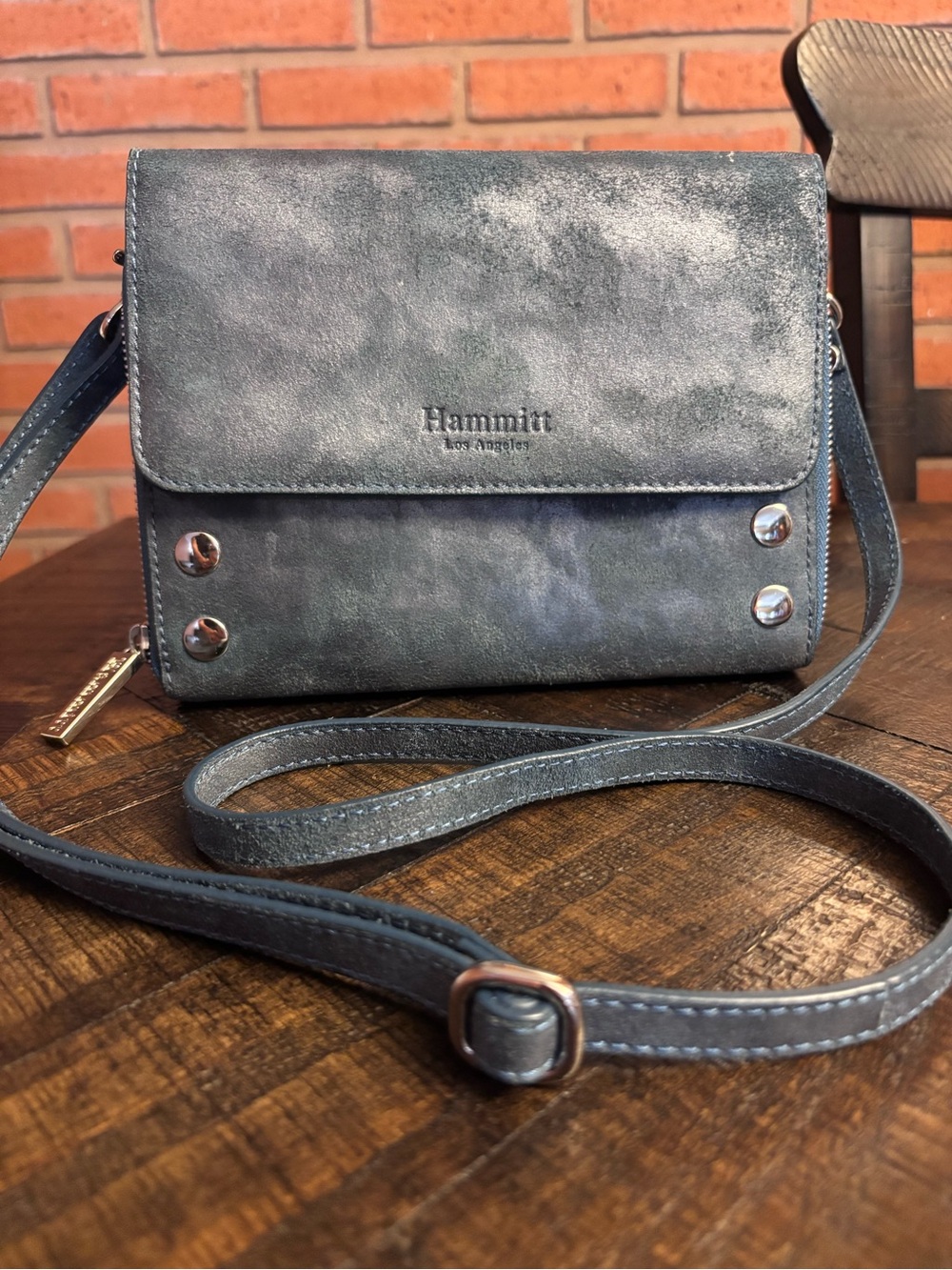 Hammitt Slate Metallic Blue Crossbody Bag